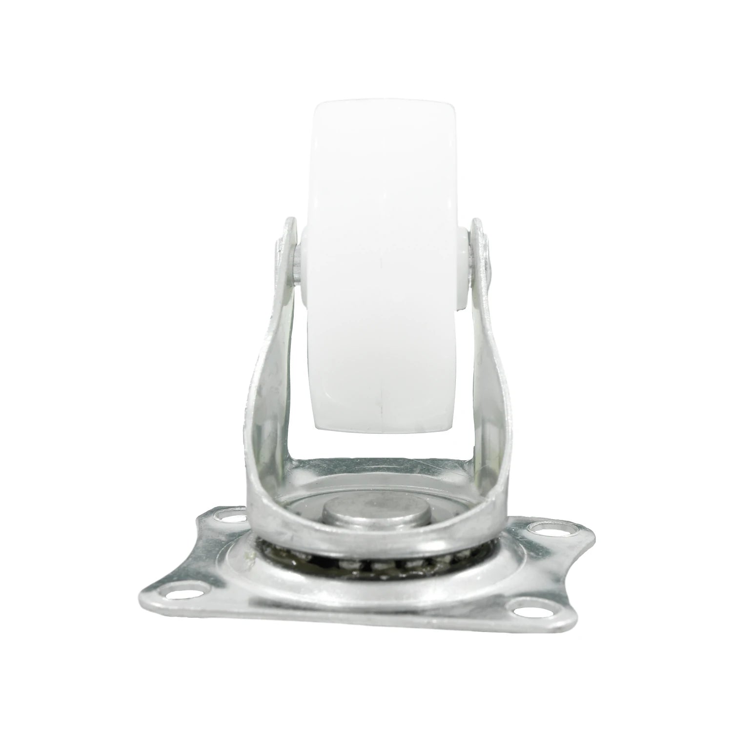 Rodaja giratoria blanca de 2 pulgadas, rueda de nylon con base metálica galvanizada
