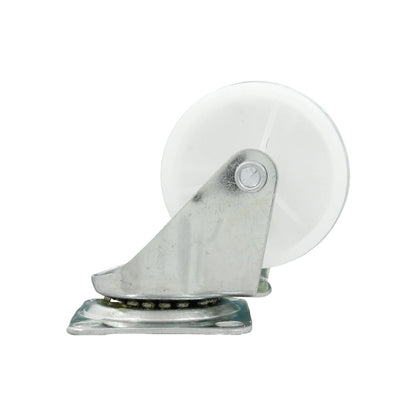 Rodaja giratoria blanca 2" con placa de montaje metálica para muebles