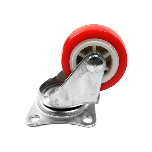 Rodaja giratoria roja 1.5 pulgadas para muebles con placa de montaje metálica