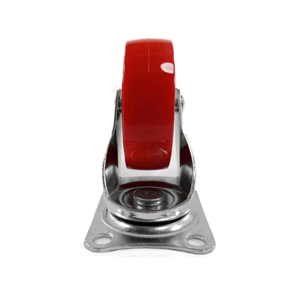 Rodaja giratoria roja de 3 pulgadas con base de montaje metálica para muebles y equipos
