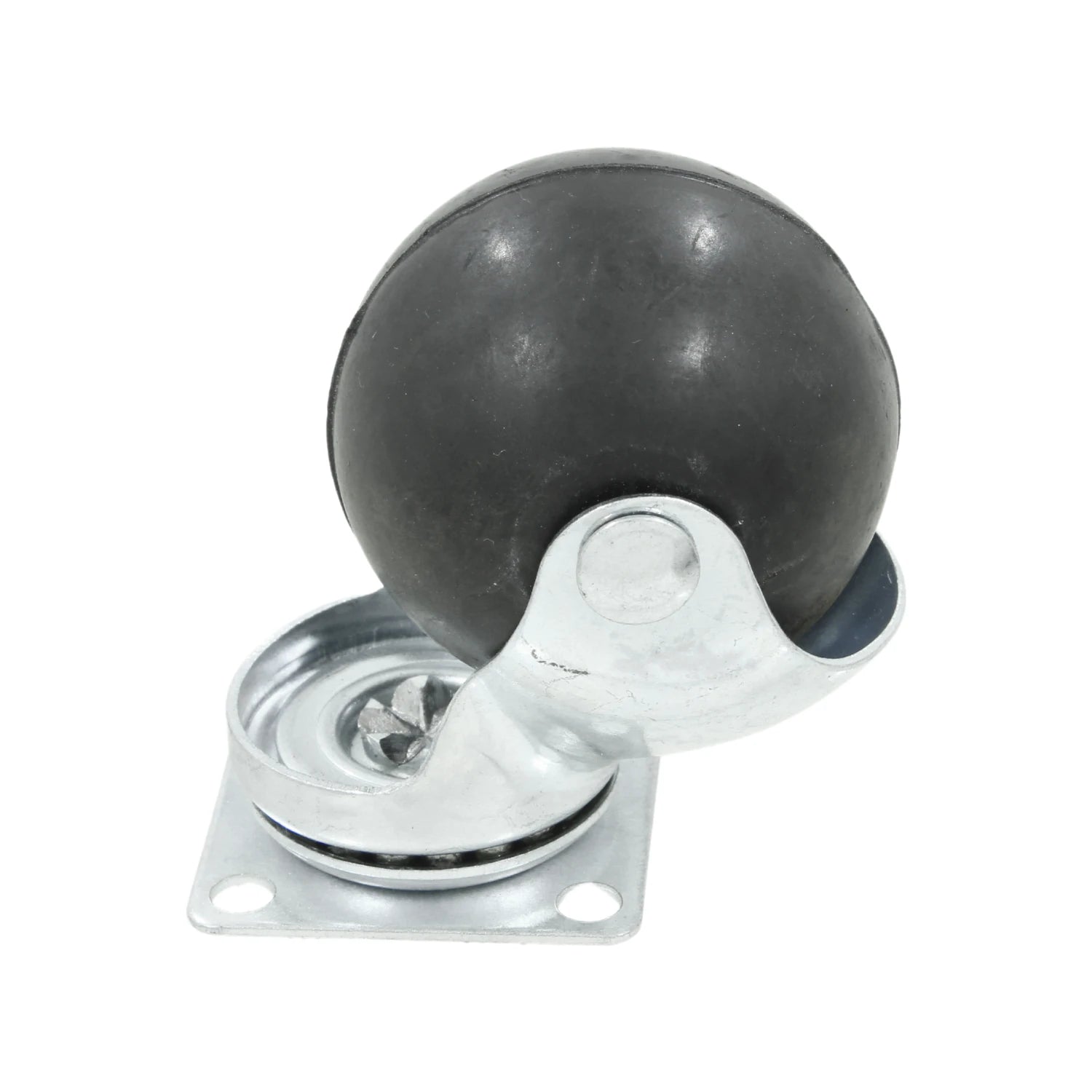 Rodaja de esfera giratoria 2 pulgadas, bola negra, con base de montaje metálica para muebles