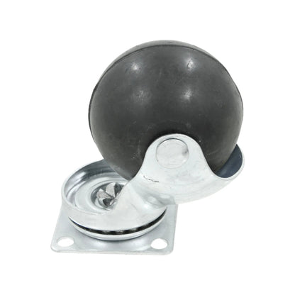 Rodaja de esfera giratoria 2 pulgadas, bola negra, con base de montaje metálica para muebles