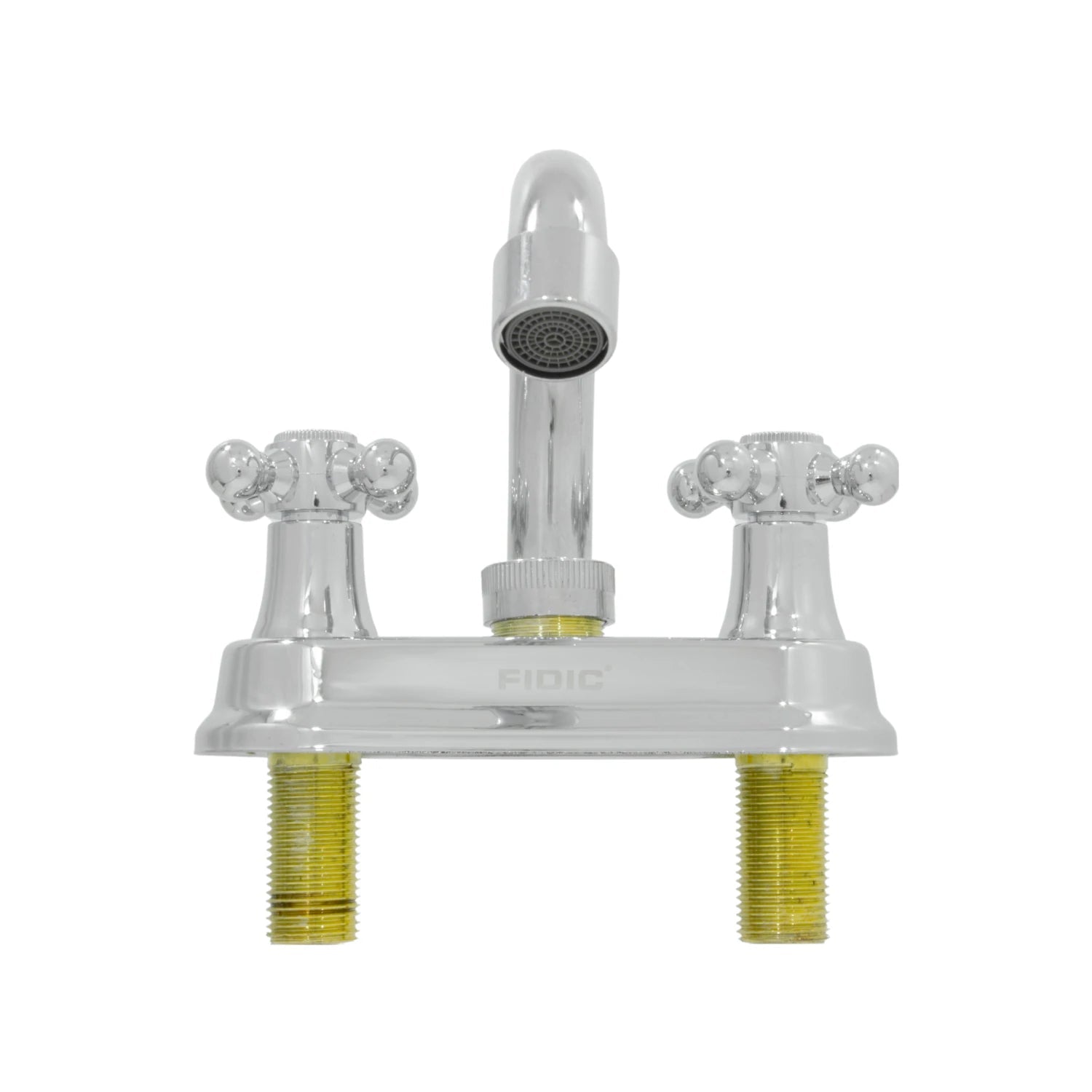 Mezcladora para lavabo FIDIC cromada, grifo de baño con dos manijas tipo cruz.