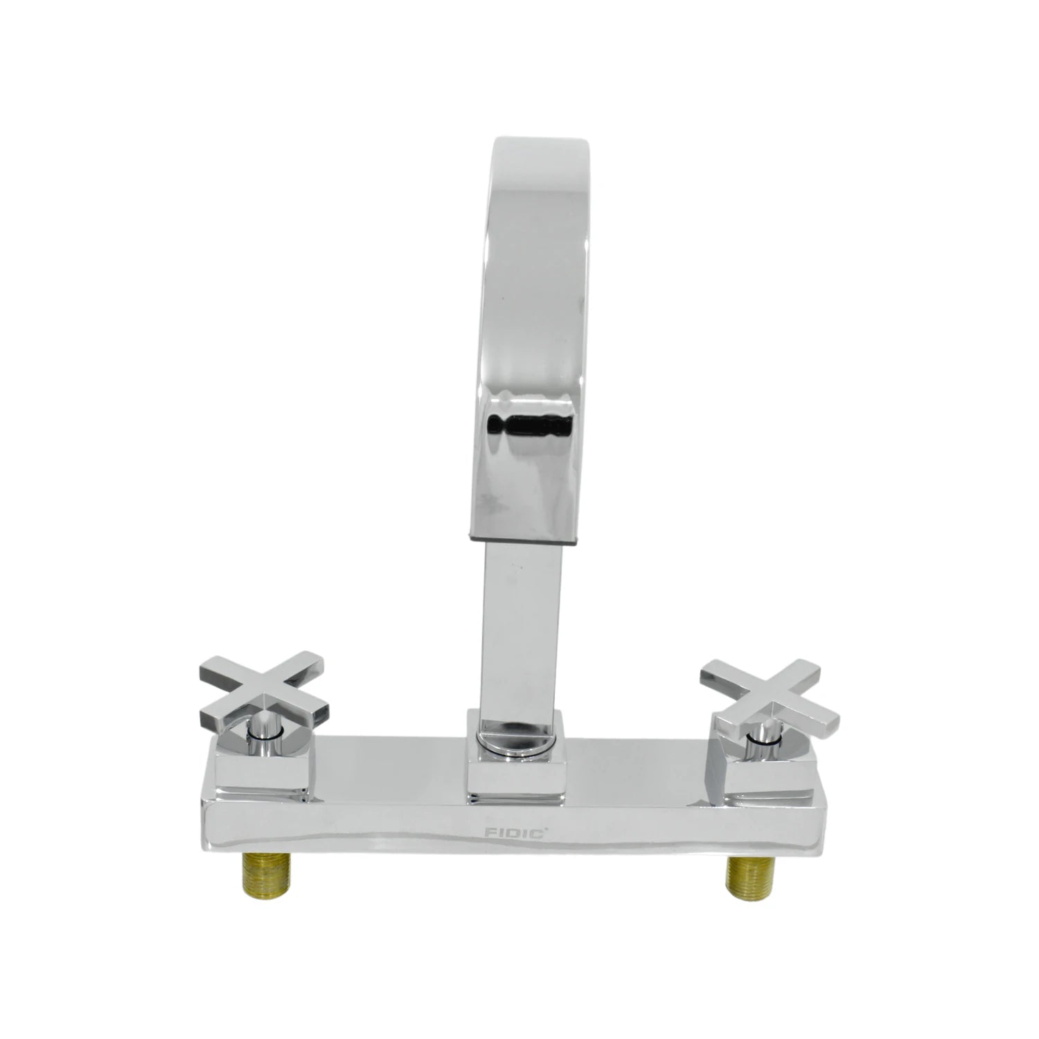 Mezcladora de fregadero Fidic 8 pulgadas cromada, con manijas de cruz y cuello de ganso.