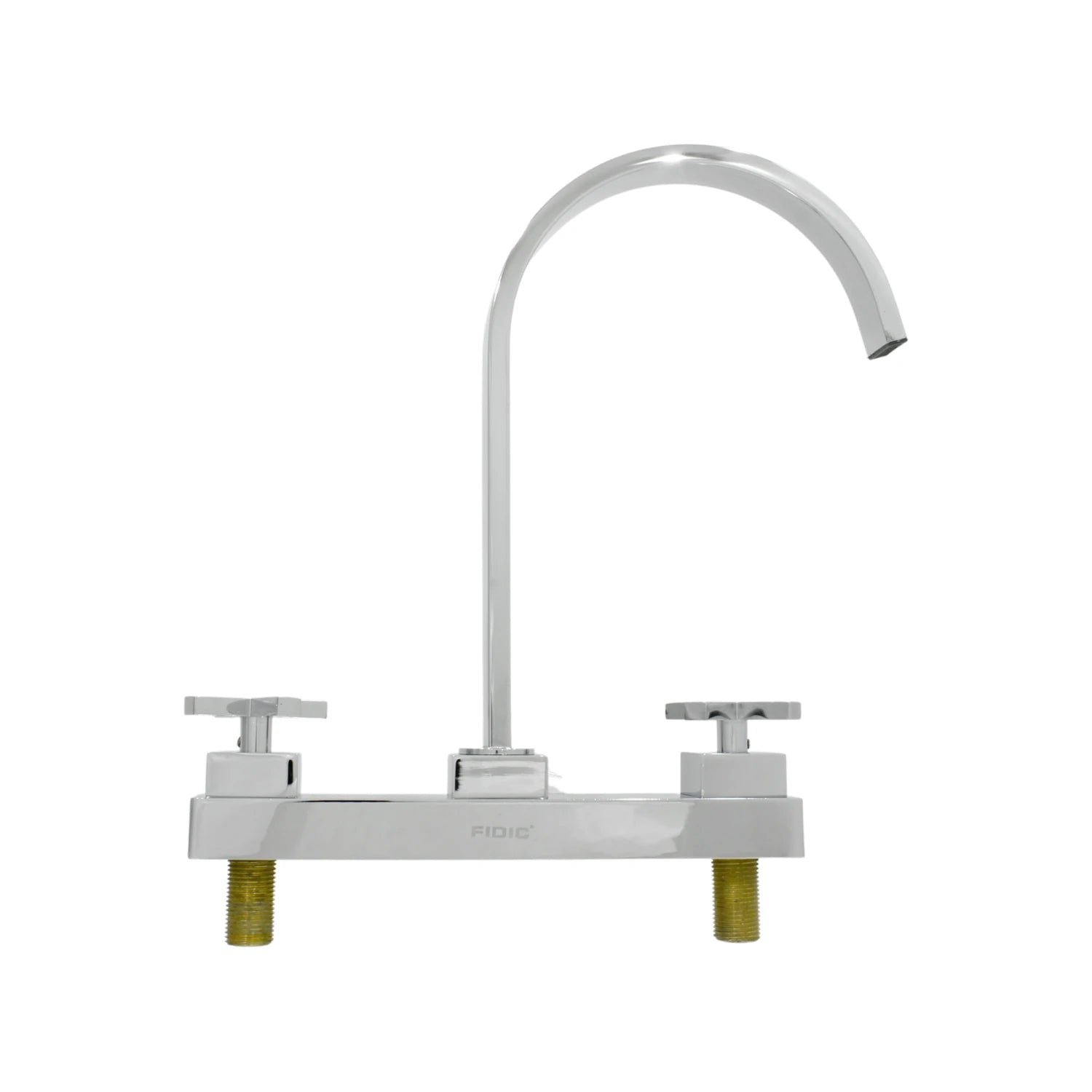 Mezcladora de fregadero FIDIC de 8 pulgadas con doble llave y acabado cromo brillante