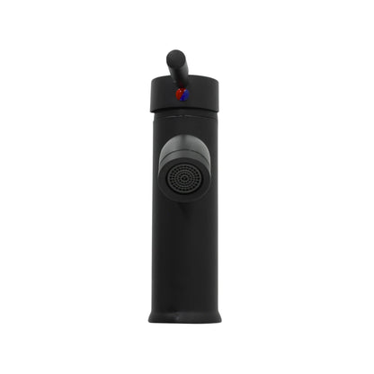 Mezcladora monomando negra mate para lavabo de baño con aireador integrado