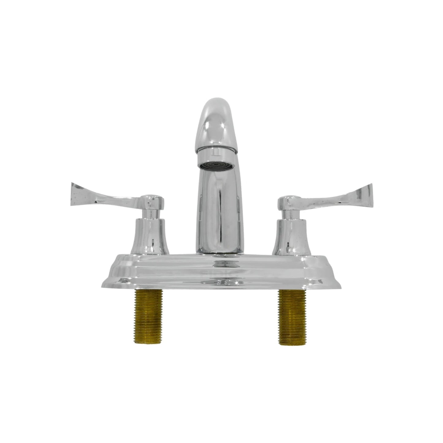 Mezcladora de lavabo cromada de 4 pulgadas con dos manerales tipo palanca para baño
