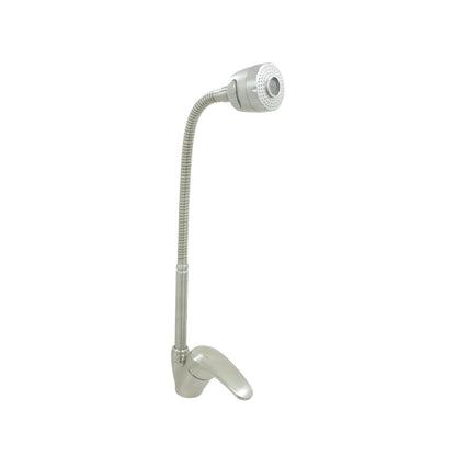 Mezcladora monomando para fregadero con cuello de ganso flexible y cabezal rociador, acabado acero cepillado