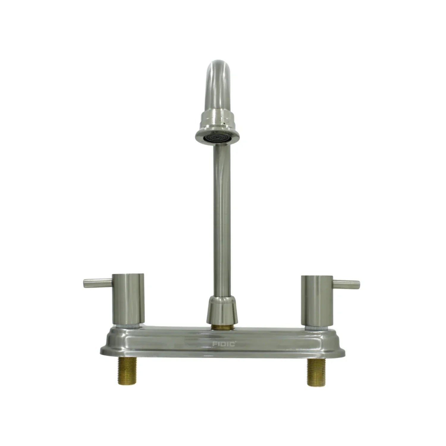 Mezcladora para fregadero Fidic 8", dos manijas, níquel cepillado