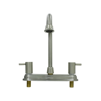 Mezcladora para fregadero Fidic 8", dos manijas, níquel cepillado