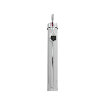 Mezcladora monomando para fregadero de cocina, grifo alto cromado brillante, diseño moderno