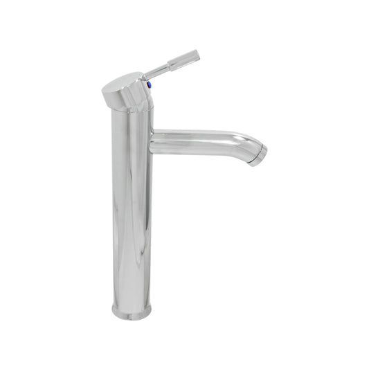 Mezcladora monomando alta para fregadero, acabado cromado brillante moderno