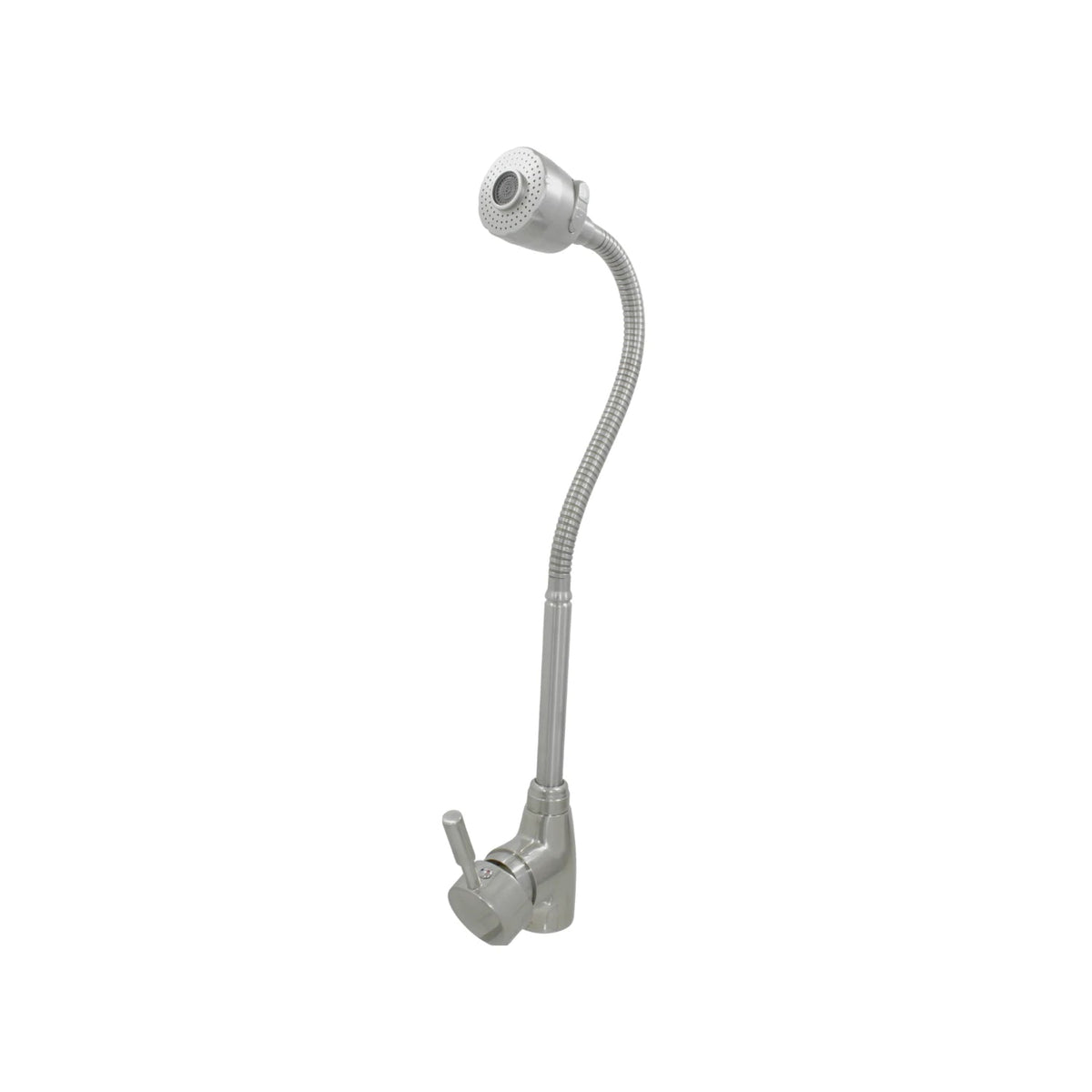 Mezcladora monomando para fregadero de cocina cuello flexible acabado acero inoxidable
