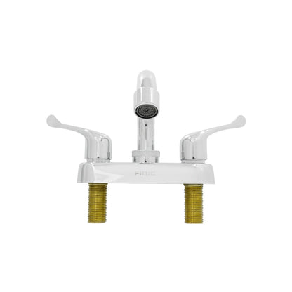 Mezcladora de lavabo 4 pulgadas FIDIC, grifo cromado bimando con dos manijas y roscas latón