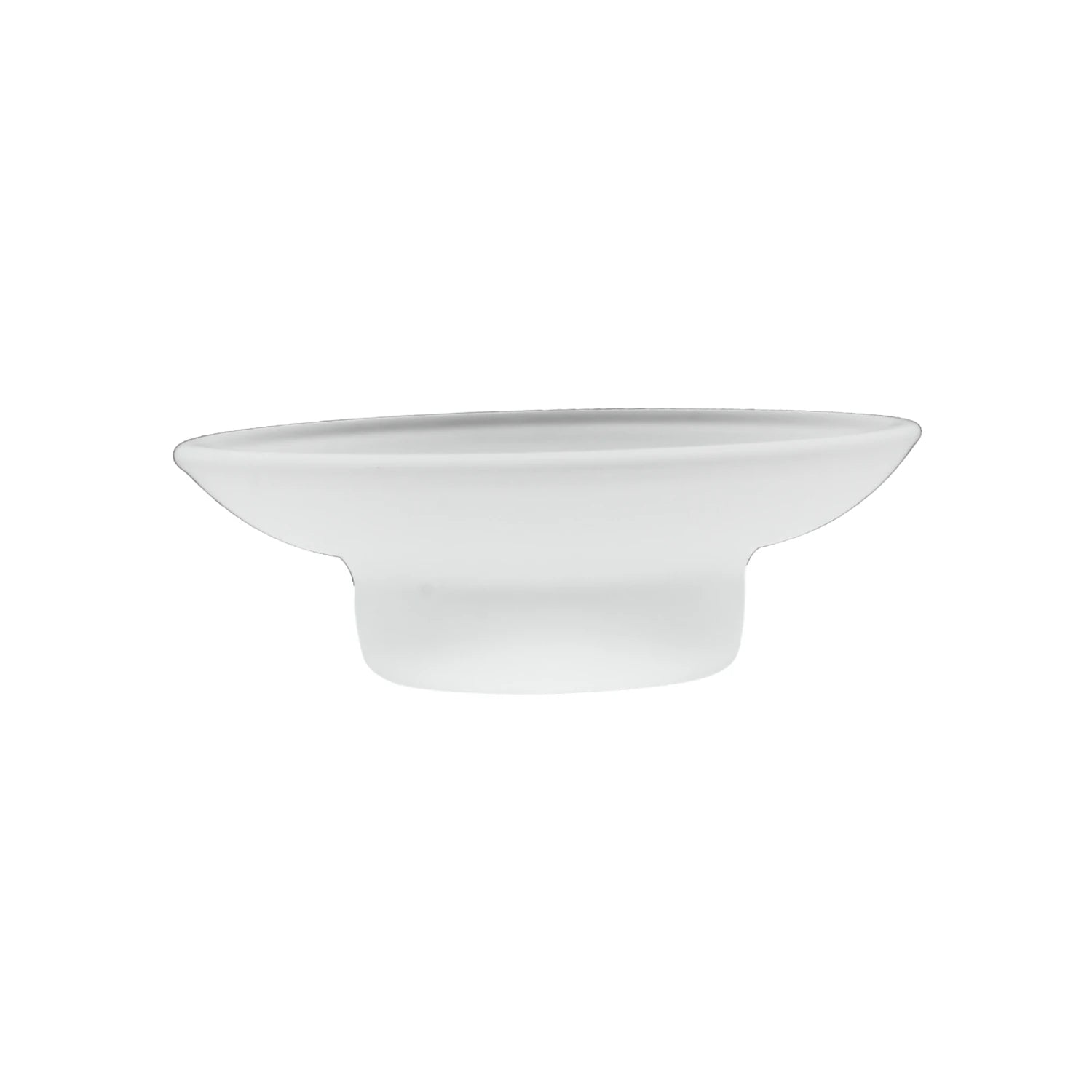 Jabonera blanca minimalista para baño, diseño moderno, aspecto traslúcido y elegante