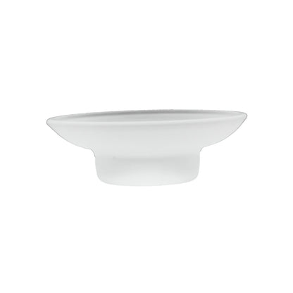 Jabonera blanca minimalista para baño, diseño moderno, aspecto traslúcido y elegante