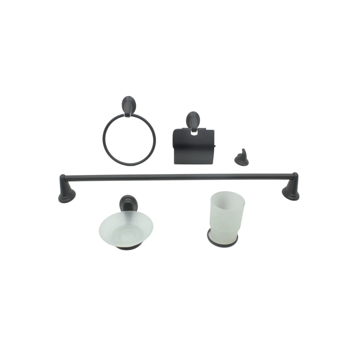 Juego de accesorios para baño negro Fidic A01BK