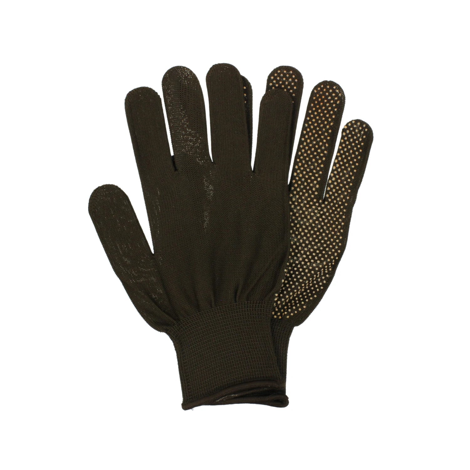 Guantes de nylon negros tipo japonés, palma con puntos antiderrapantes para agarre seguro