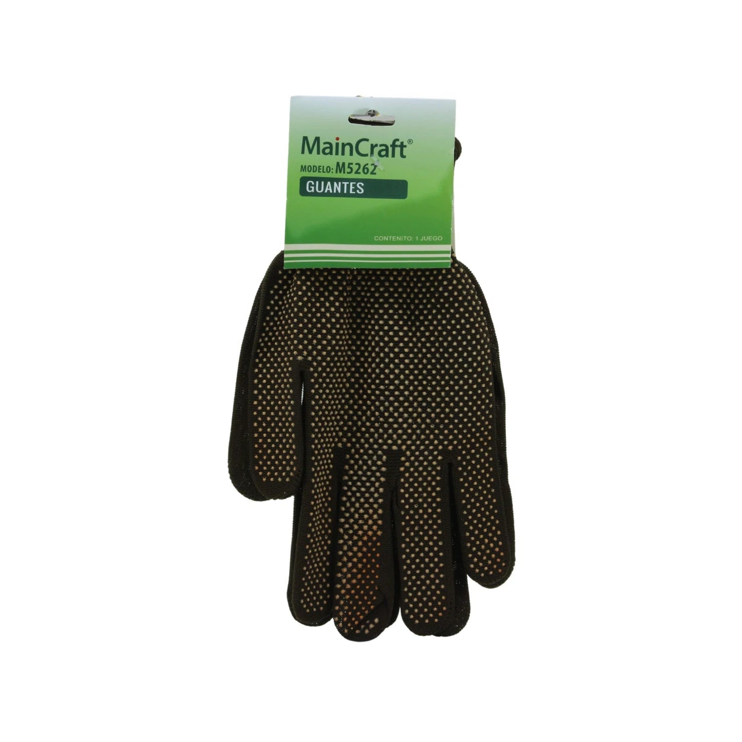 Guantes MainCraft M5262 de nylon negro antiderrapantes para trabajo y ferretería.