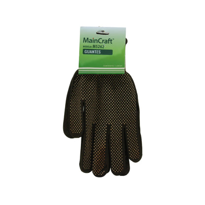 Guantes MainCraft M5262 de nylon negro antiderrapantes para trabajo y ferretería.