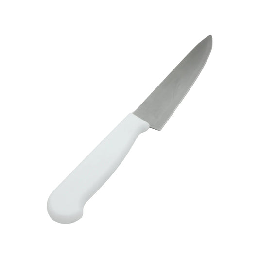 Cuchillo utilitario hoja lisa de acero inoxidable con mango blanco ergonómico