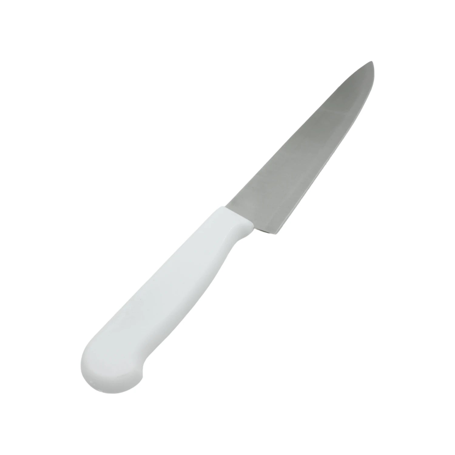 Cuchillo de cocina con mango blanco, hoja de acero inoxidable, para cortar, pelar y rebanar alimentos
