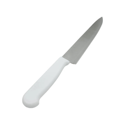 Cuchillo de cocina con mango blanco, hoja de acero inoxidable, para cortar, pelar y rebanar alimentos