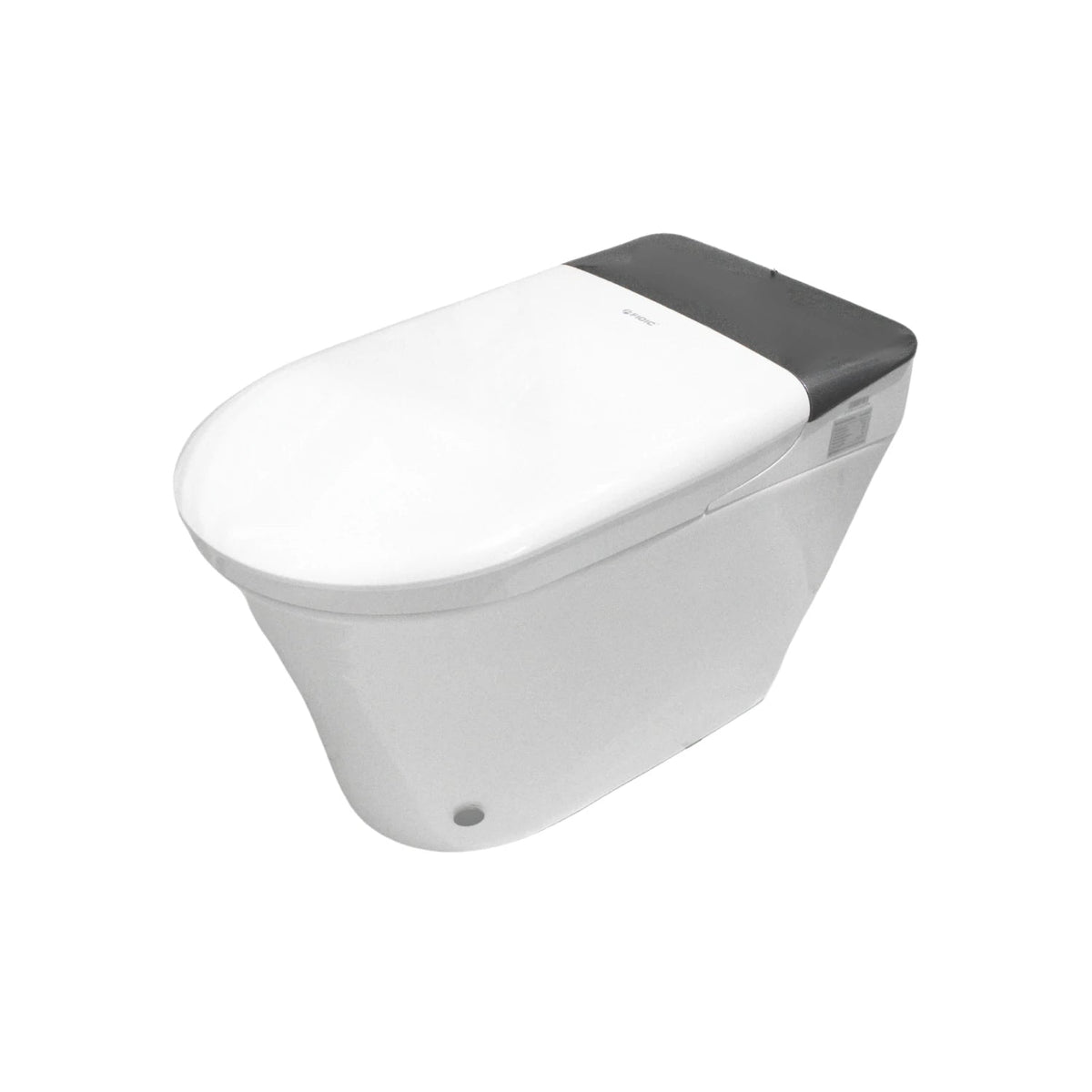 Inodoro inteligente Fidic blanco con tapa negra, bidet integrado y diseño moderno para baños contemporáneos