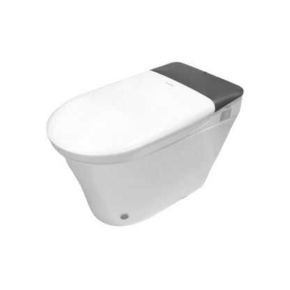 Inodoro inteligente Fidic blanco con tapa negra, bidet integrado y diseño moderno para baños contemporáneos