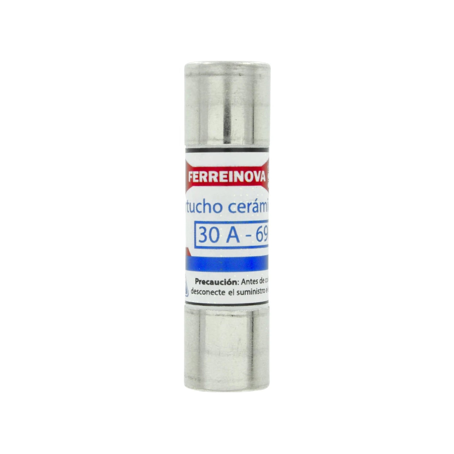 Fusible cerámico Ferreinova de cartucho, 30 amperios, para protección de circuitos eléctricos