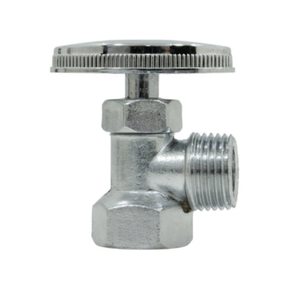 Llave angular de paso cromada 1/2" para fontanería, válvula de cierre con rosca macho para conexiones de agua