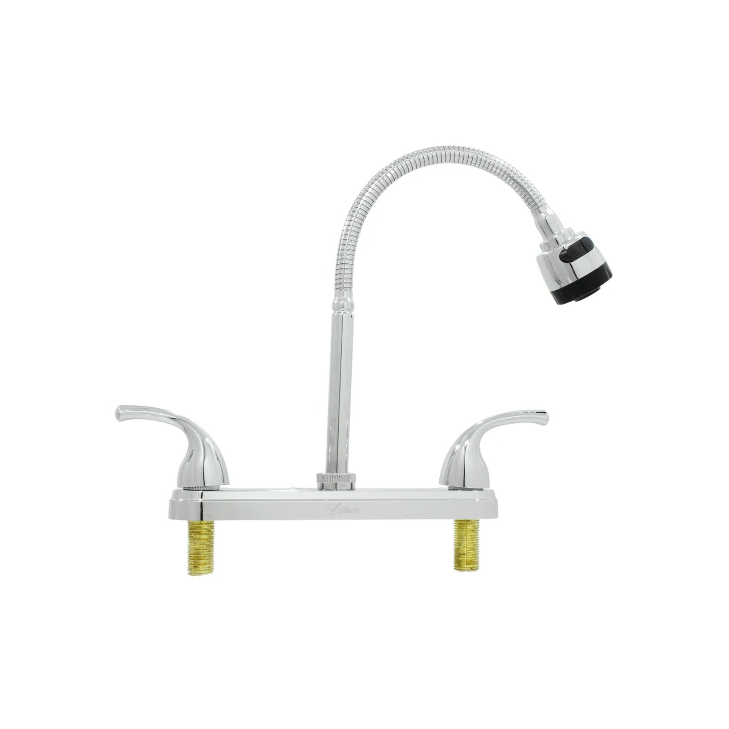 Mezcladora de fregadero Vallen con grifo flexible cromado y doble manija
