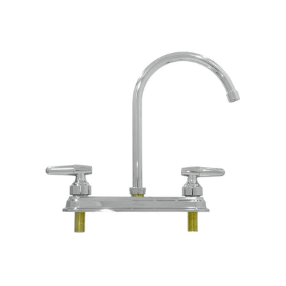 Mezcladora de fregadero Valmain 8 pulgadas cromada con cuello de ganso y manijas tipo palanca para cocina