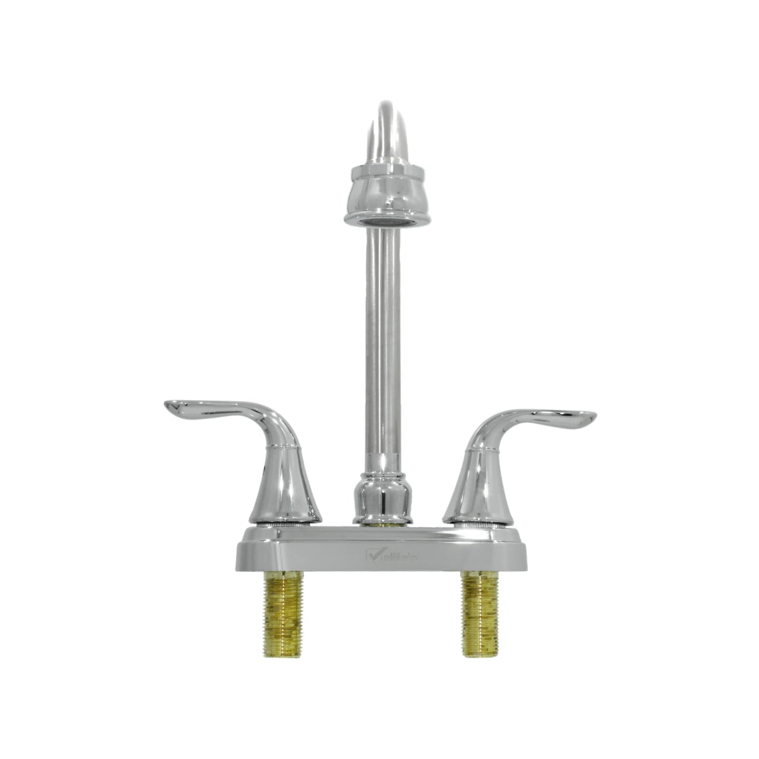 Mezcladora Valmain para lavabo de 4 pulgadas, cromada, con dos manerales de palanca.
