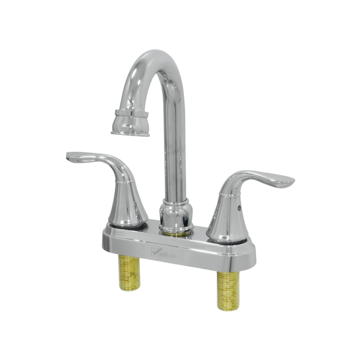Mezcladora para lavabo Valmain cromada de 4 pulgadas con dos manijas y cuello de ganso