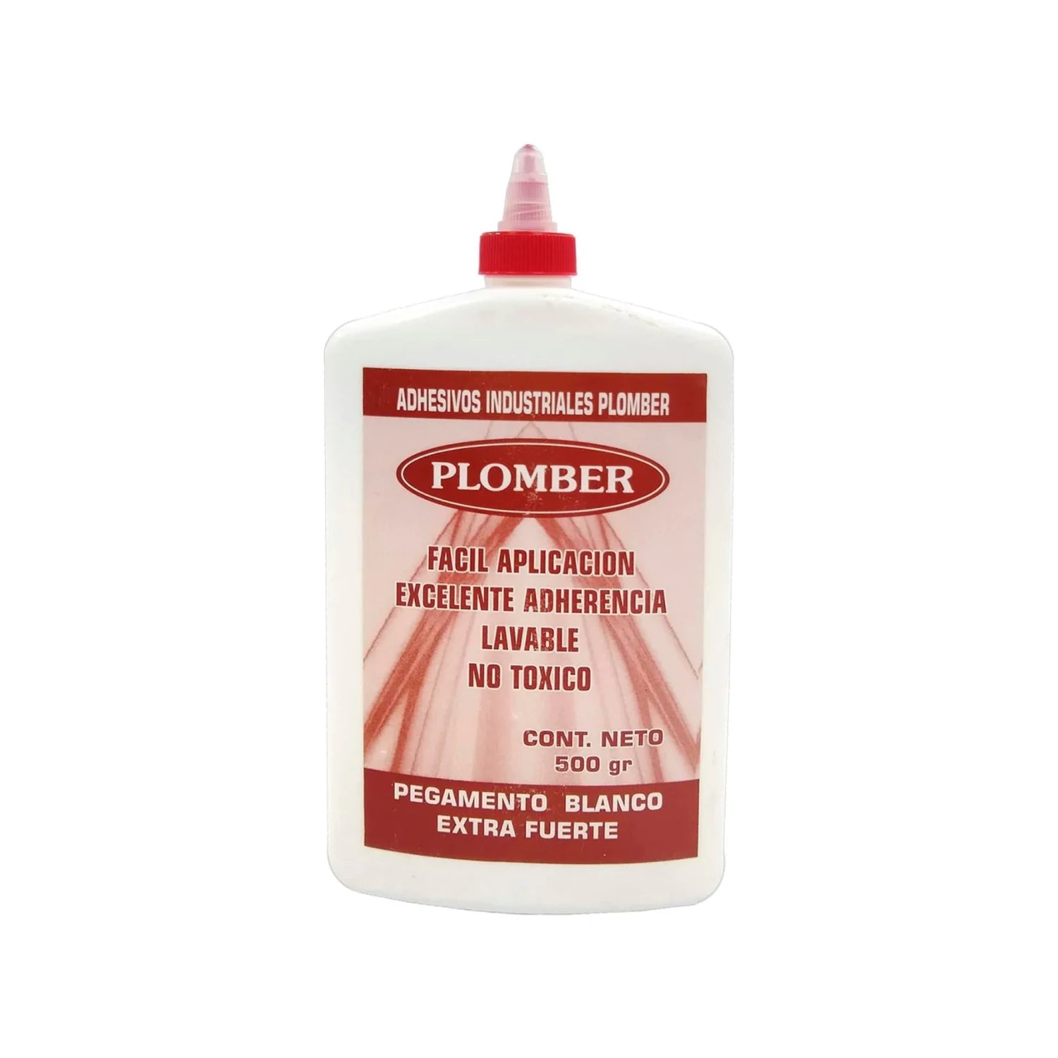 Pegamento blanco Plomber industrial 500g, extra fuerte, lavable y no tóxico para uso general en ferretería y hogar.
