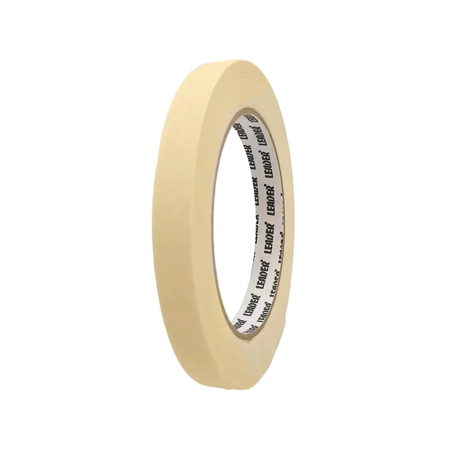 Cinta masking tape Leader color crema para protección de superficies y pintura profesional