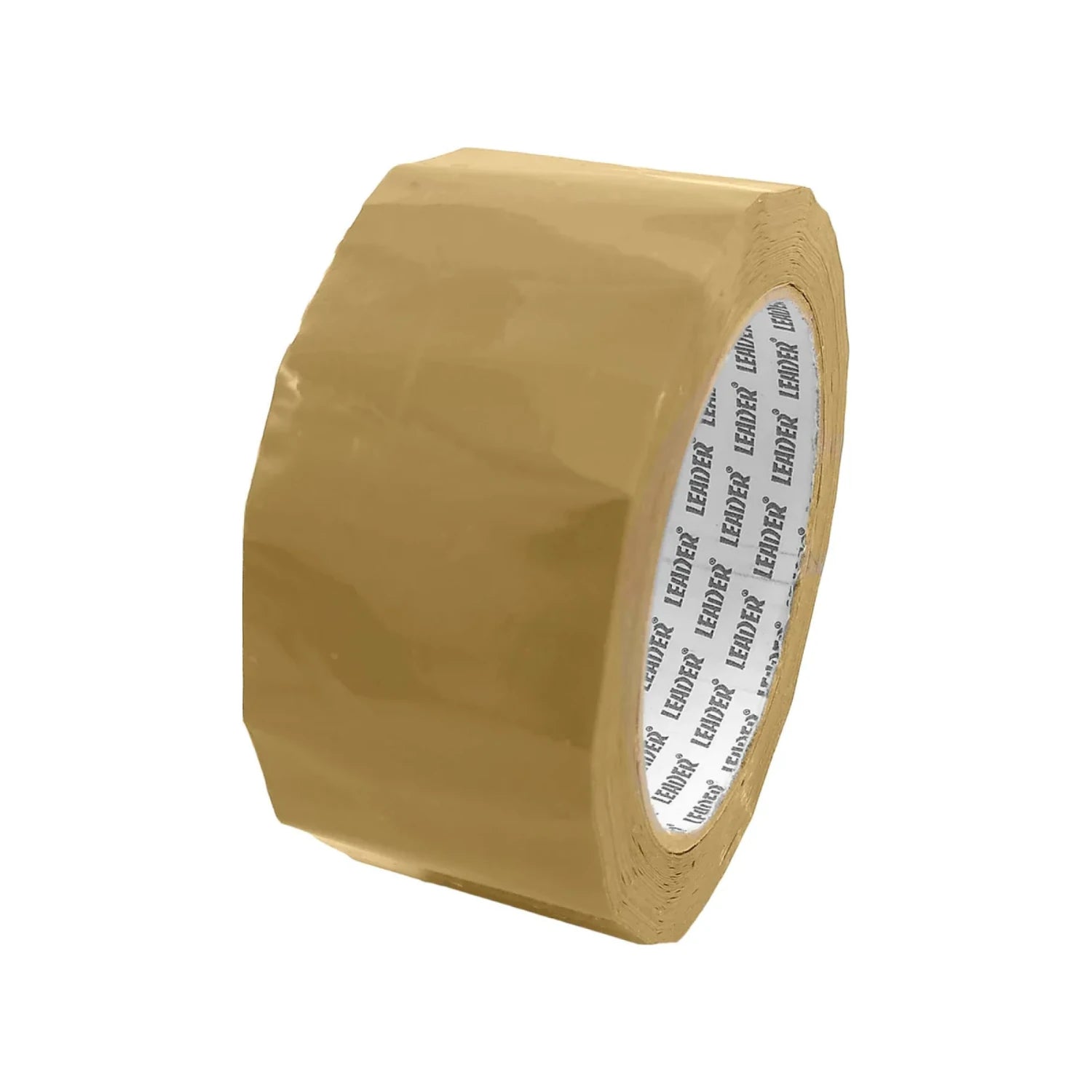 Cinta adhesiva de embalaje Leader color canela, rollo grande para sellado y paquetería
