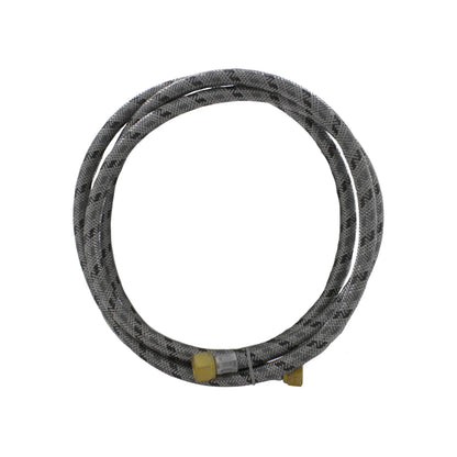 Manguera flexible trenzada de acero con conectores de latón para suministro de agua en lavadoras y lavavajillas.