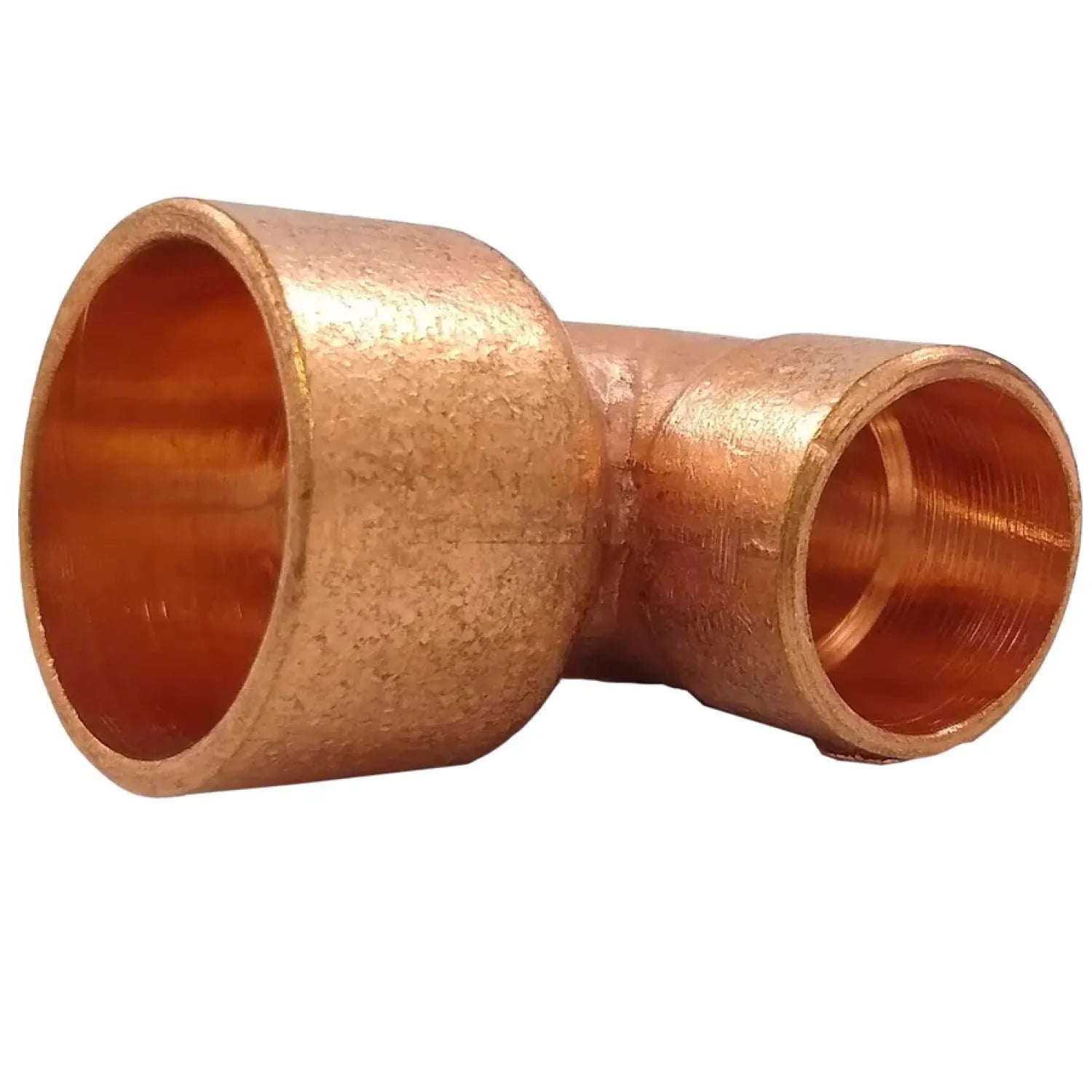 Codo de cobre de 90 grados para unión de tuberías en instalaciones de fontanería y plomería