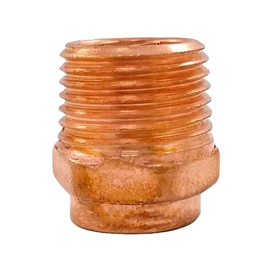 Conector cobre 1/2" (13 mm) rosca exterior (macho) Aleamex AA-20413
