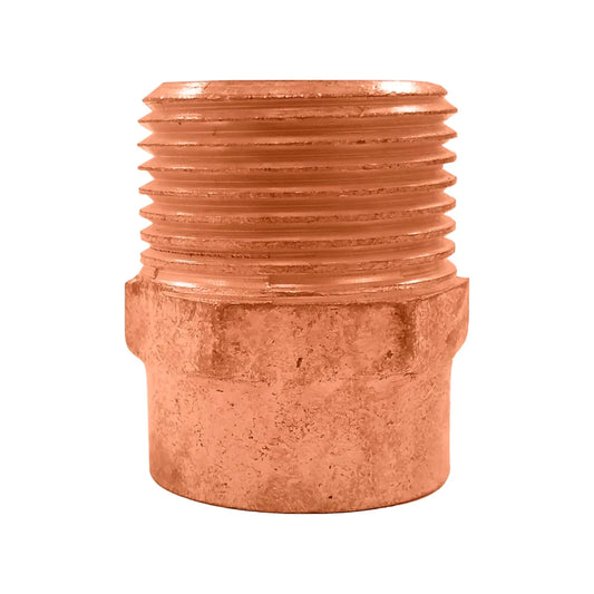 Conector cobre 3/4" (19 mm) rosca exterior (macho) Aleamex AA-20419