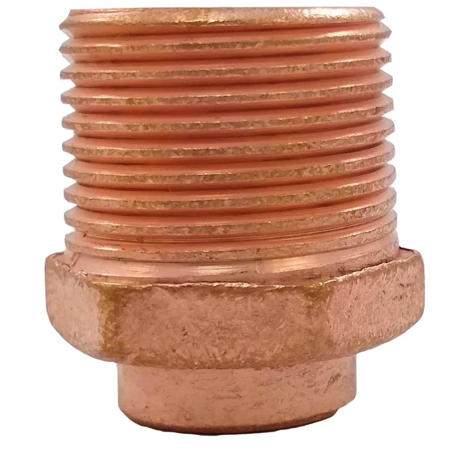 Tapón roscado macho de cobre con cabezal hexagonal para sellado de tuberías