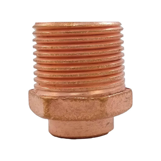 Conector cobre reducido 1/2"x3/4" rosca exterior (macho) Aleamex AA-2041319