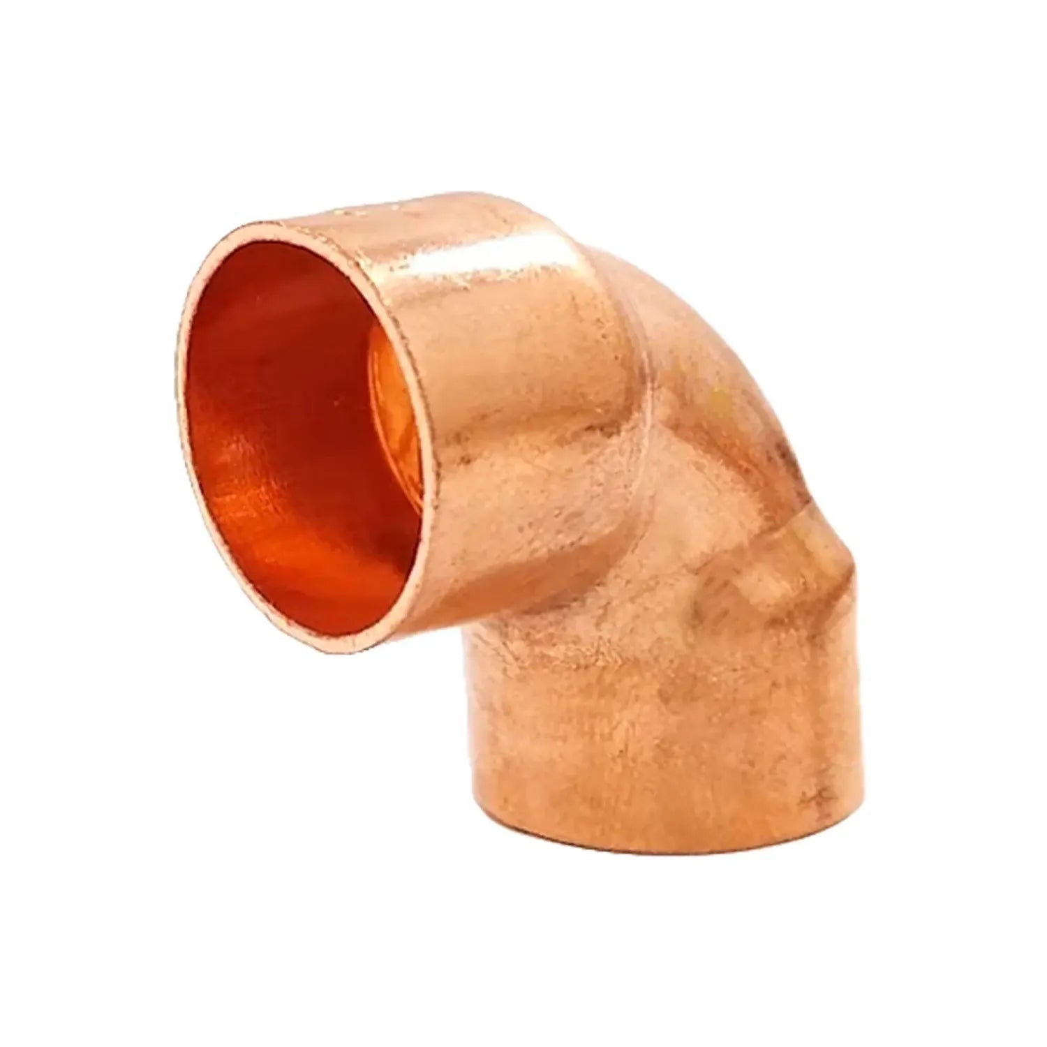 Codo de cobre de 90 grados para soldar, conexión hembra-hembra para tuberías de plomería y gas.