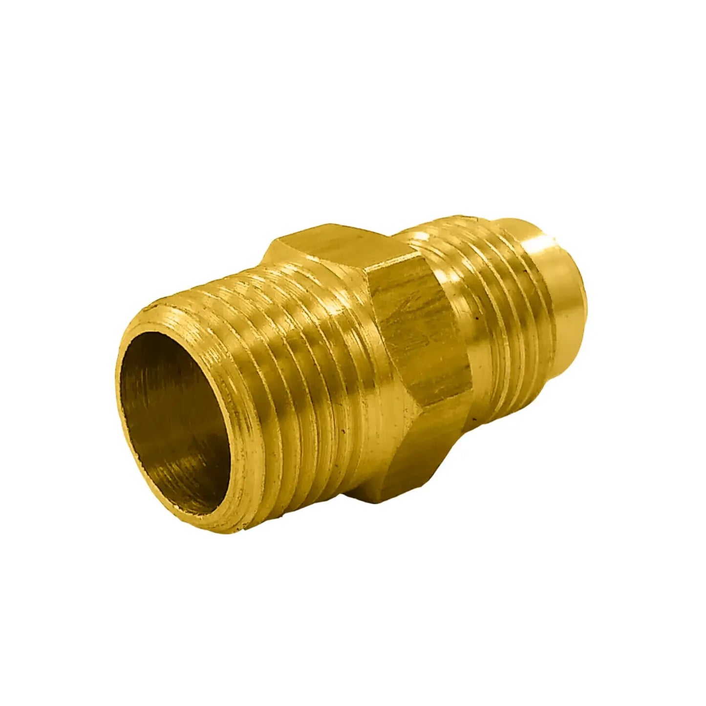 Adaptador de latón para manguera con rosca macho NPT y conexión cónica SAE flare para sistemas hidráulicos o neumáticos