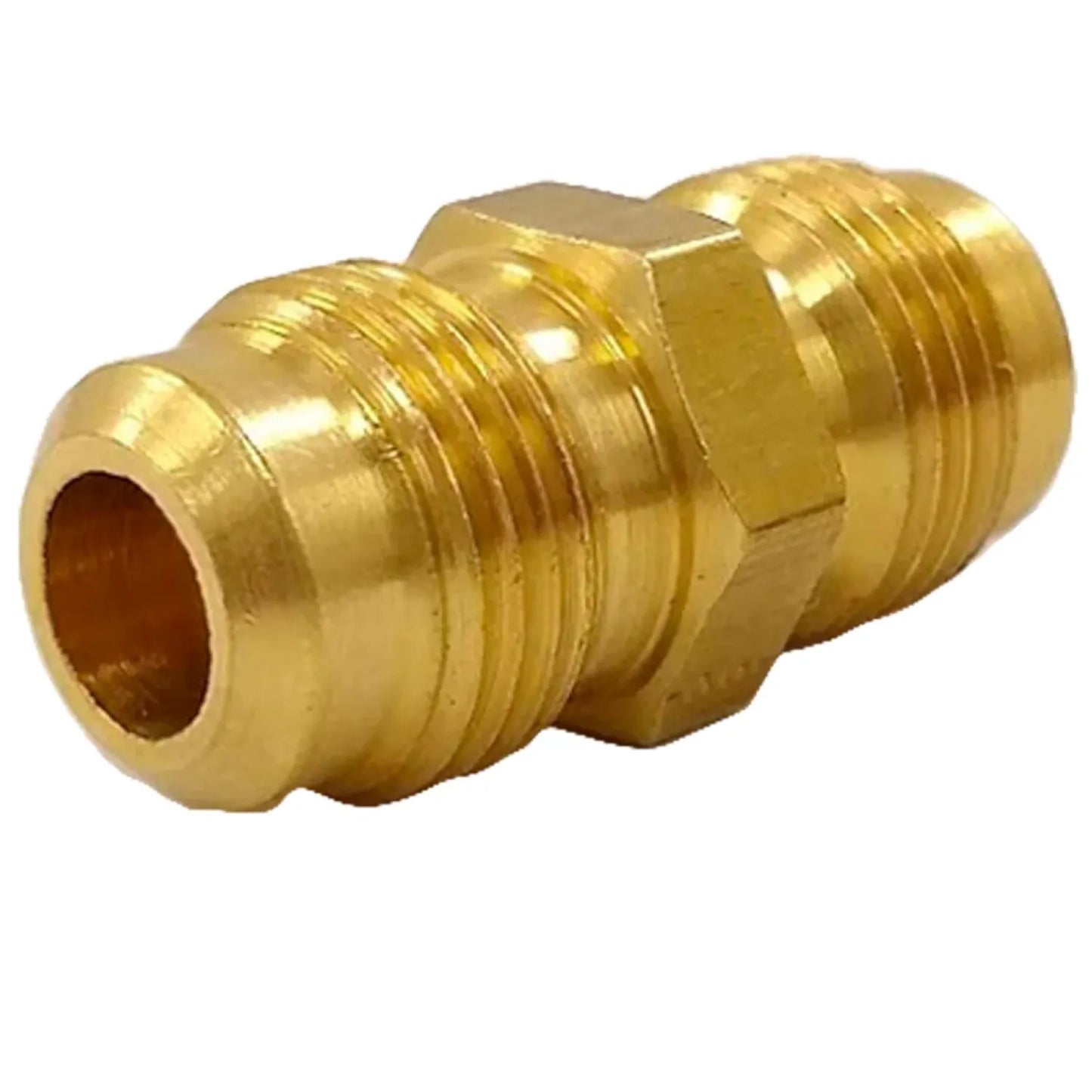 Unión recta flare de latón para tuberías de cobre en sistemas de refrigeración