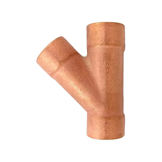 Yee de cobre soldable para fontanería, unión en Y de 3 vías para tuberías