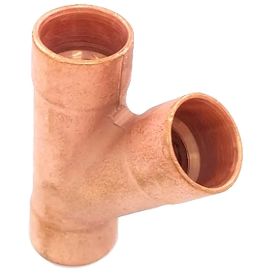 Conexión T de cobre soldable, accesorio de plomería para unión de tres vías o derivación de tuberías de agua.