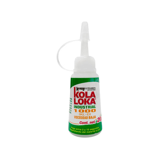 Kola Loka pegamento instantáneo industrial 1000, adhesivo de cianoacrilato de baja viscosidad 20g